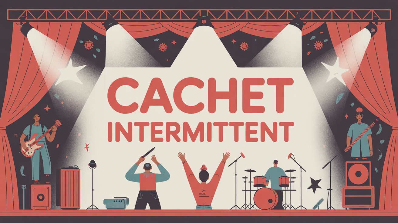 scene de spectacle cachet intermittent avec projecteurs et organisation