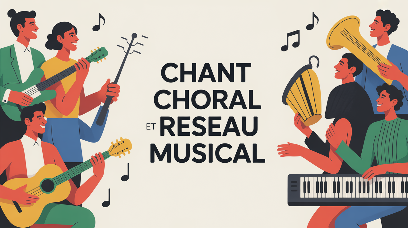 Groupe de musiciens en repetition, ambiance conviviale