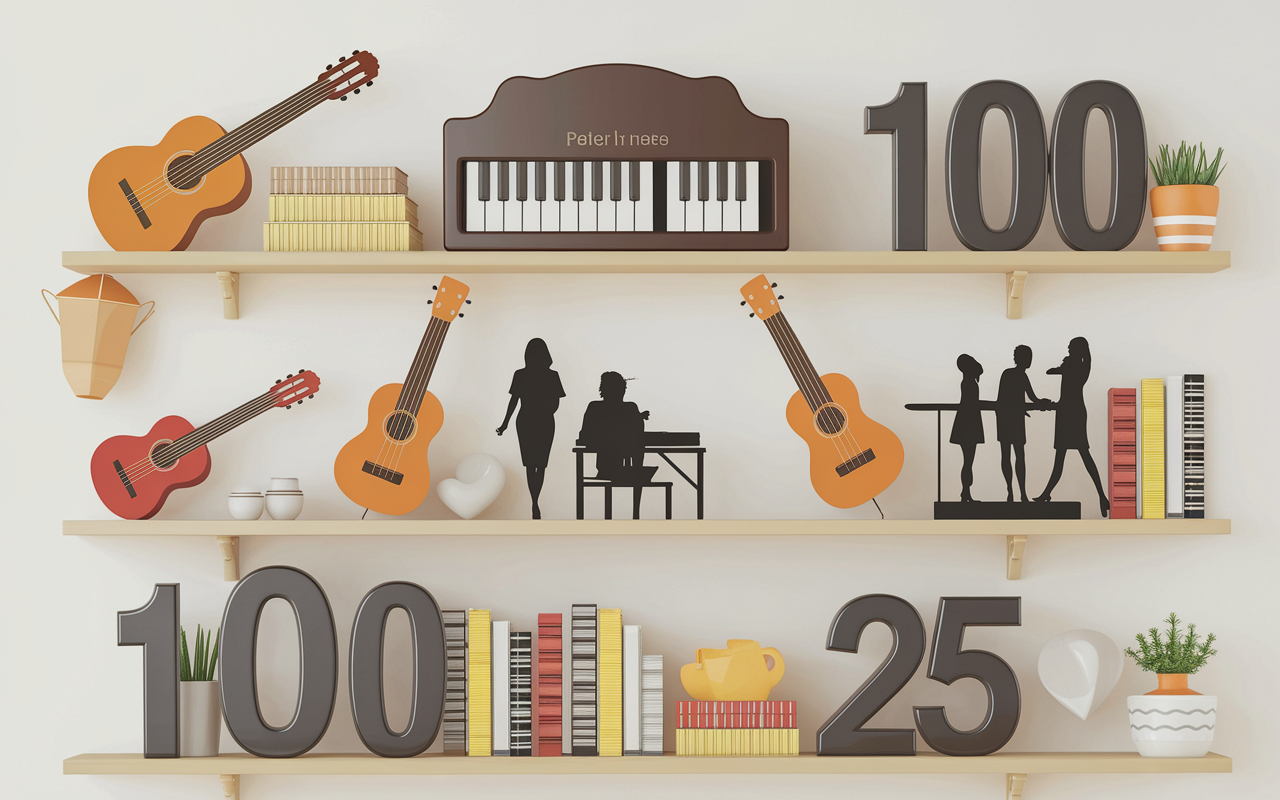 Etagere instruments choix personnalisé musique