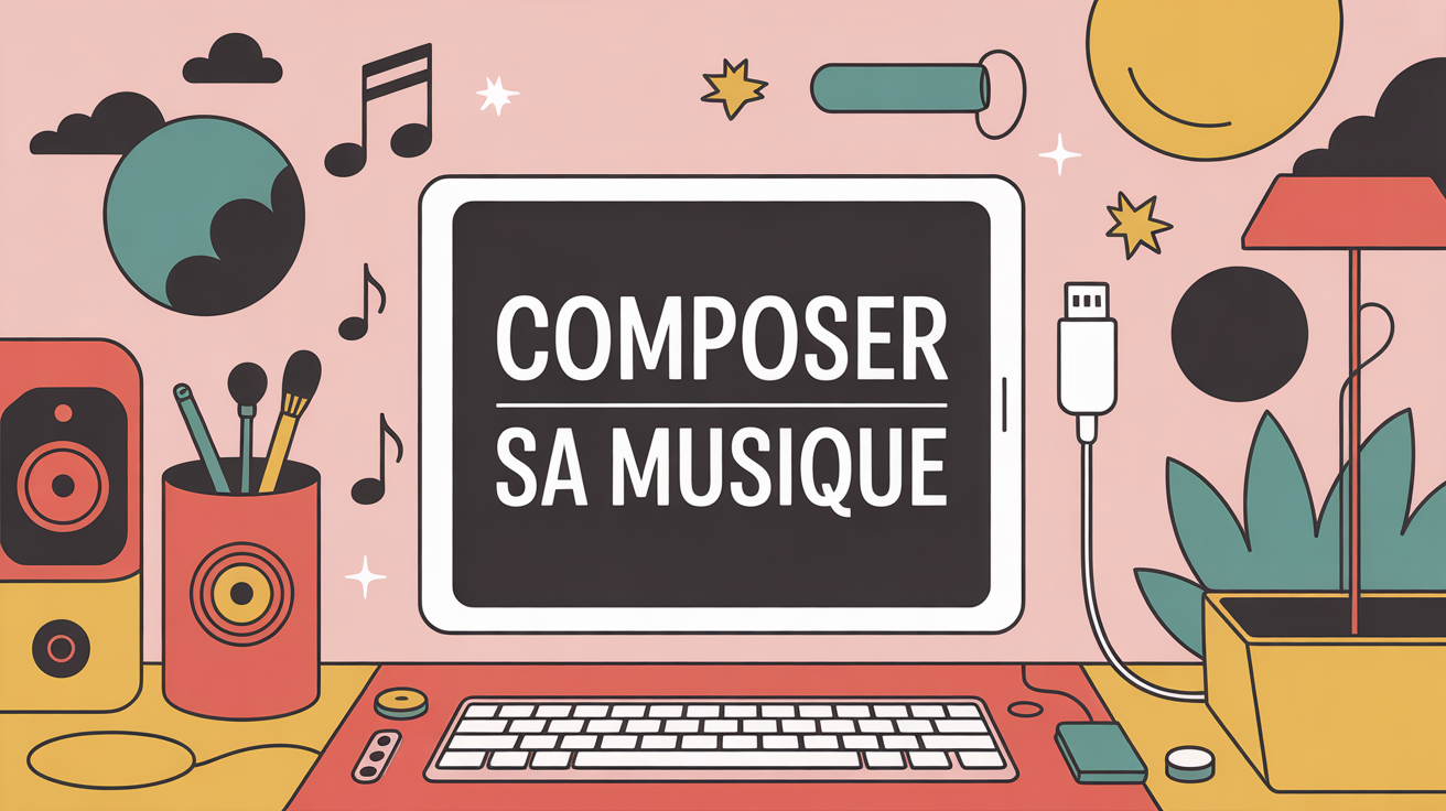 Tablette et micro USB pour composer sa musique à la maison DIY