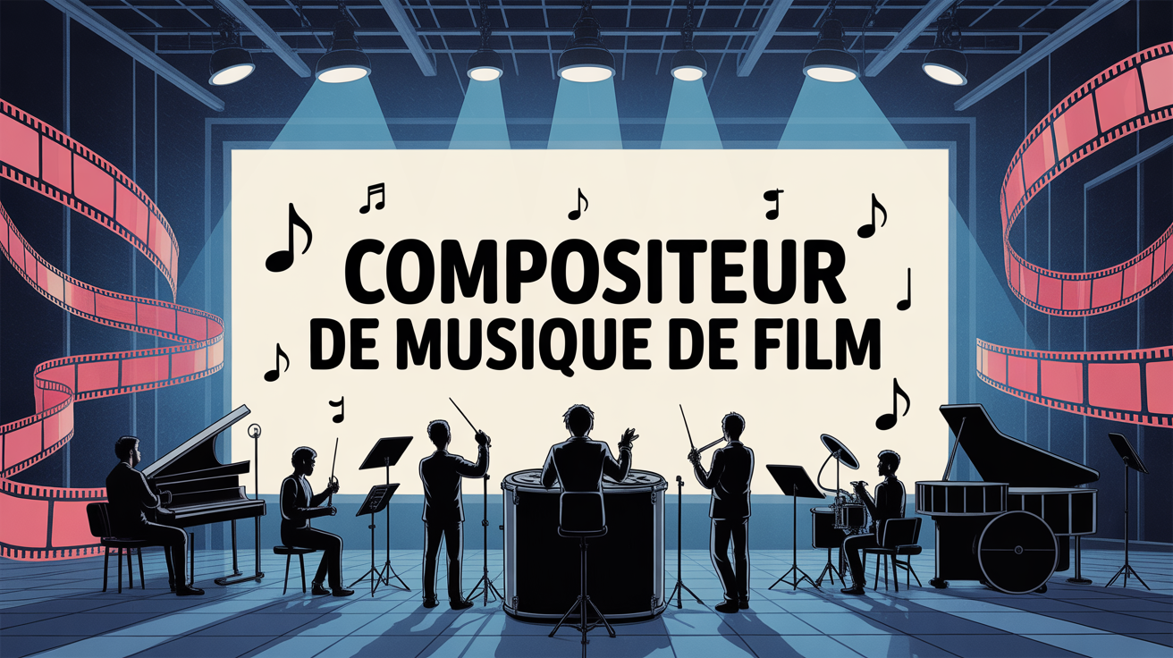Compositeur de musique de film silhouette studio cinema