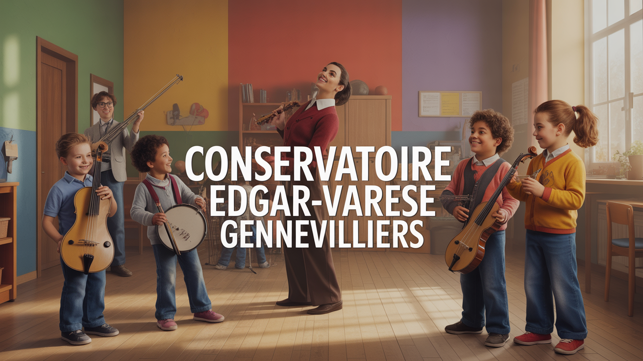 Enfants et adultes avec instruments au Conservatoire Edgar Varèse Gennevilliers