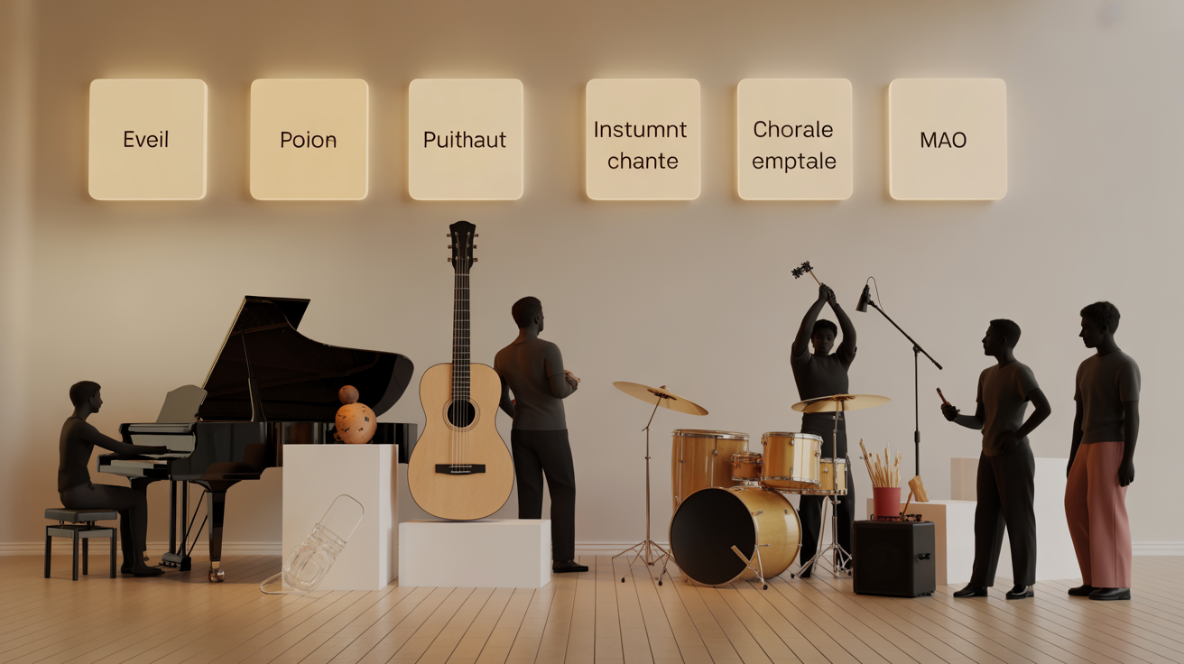 Instruments buffet parcours ecole municipale musique