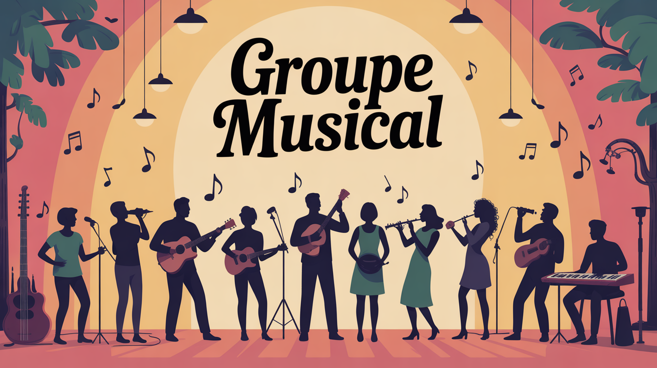 groupe musical en scène lumière chaleureuse
