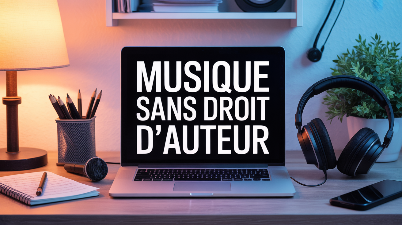 Table de travail musique sans droit d auteur laptop casque audio