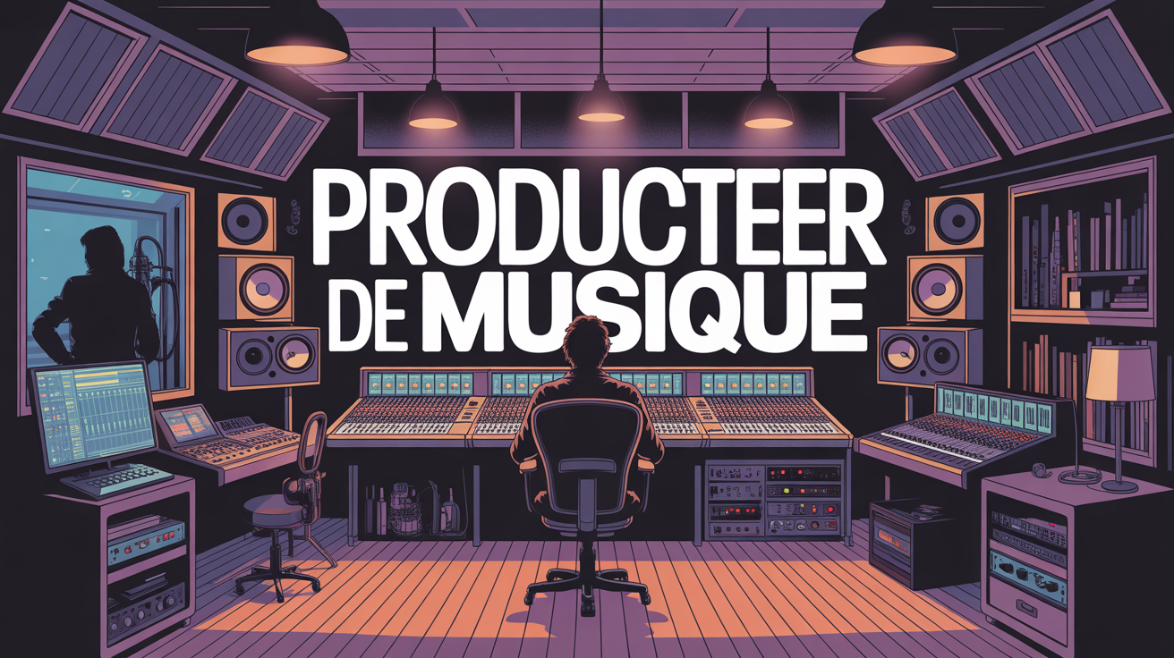 Image studio producteur de musique silhouettes et consoles