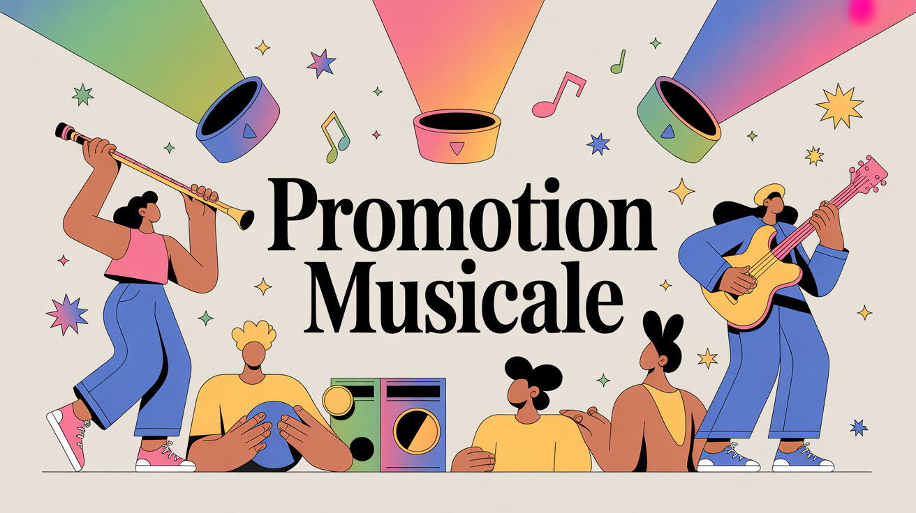 Promotion musicale moderne festive sous projecteurs réseaux