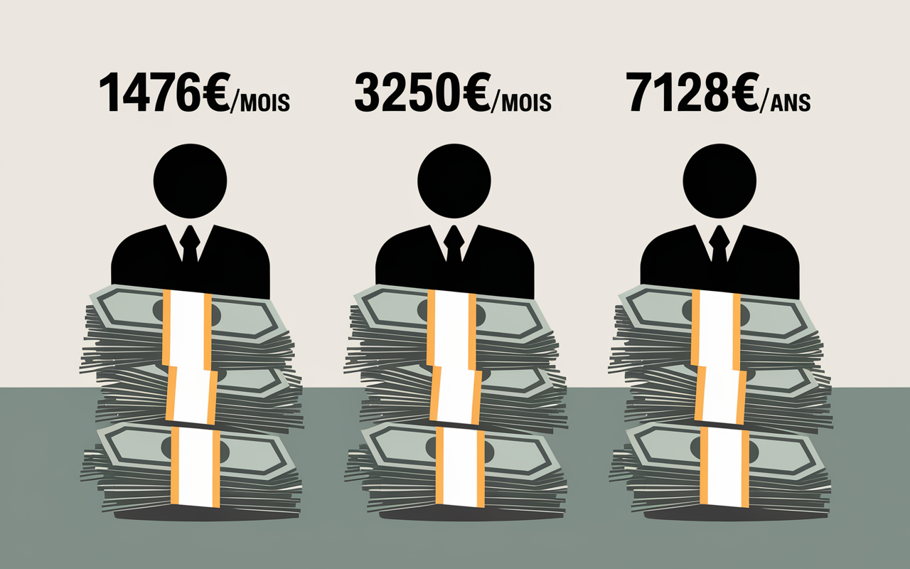 Graphique personnages chiffres salaire artistes en France
