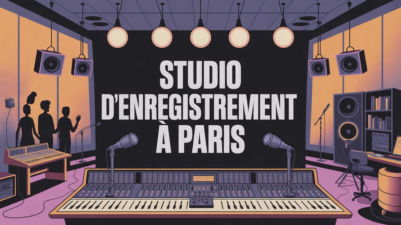 illustration studio enregistrement à Paris avec mixage et ambiance créative