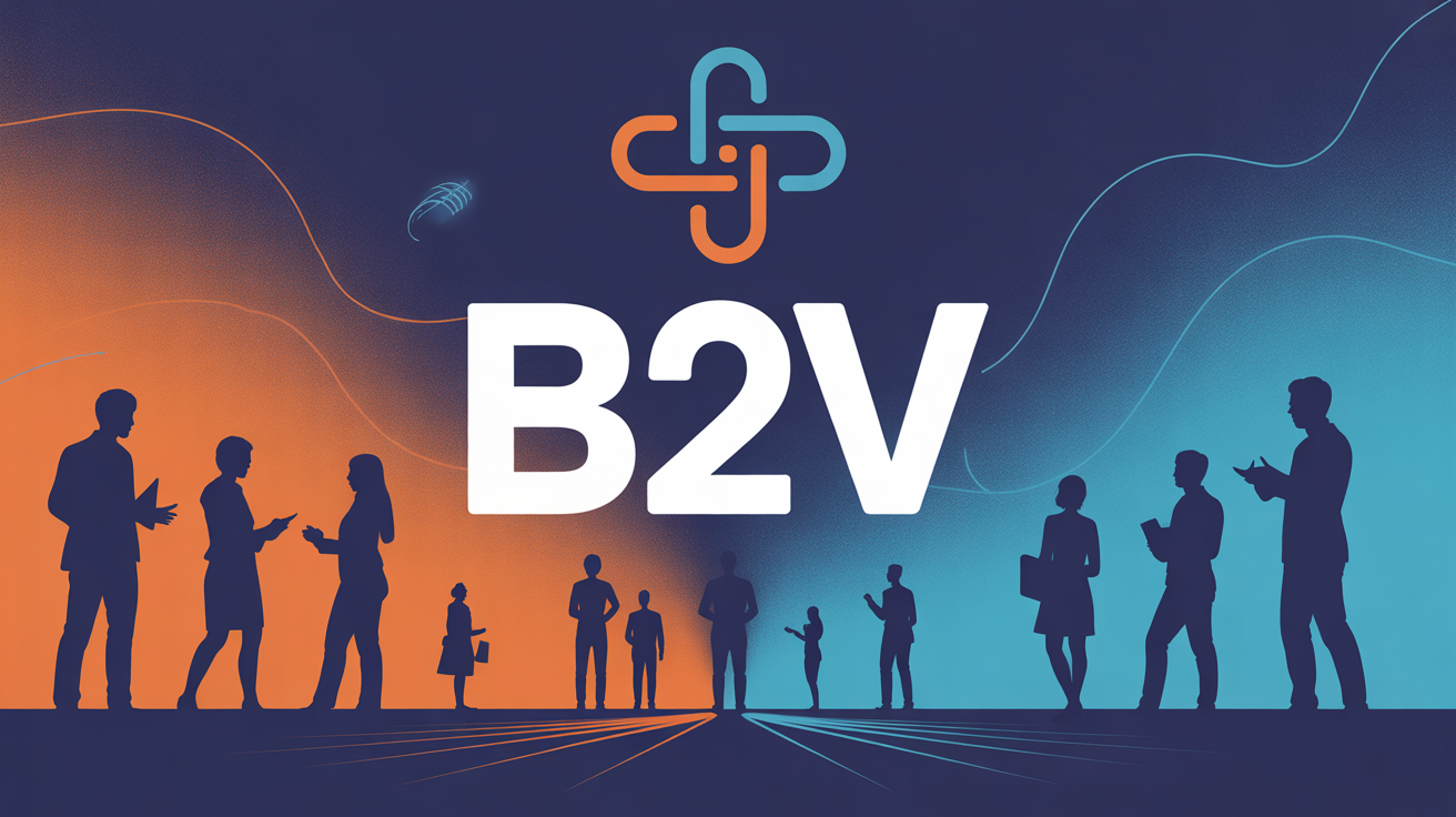 Illustration B2V avec ambiance professionnelle et sociale