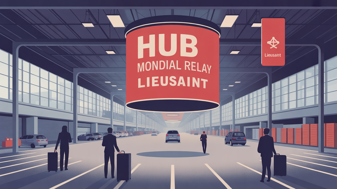 Entrepot hub Mondial Relay Lieusaint avec parking et agents colis