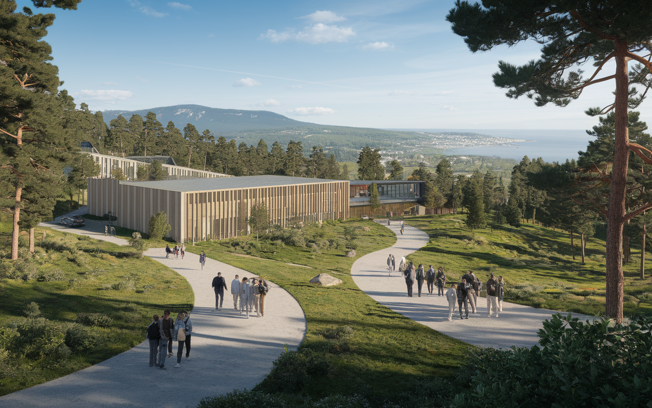 Vue campus Luminy Marseille étudiants panorama mer pins