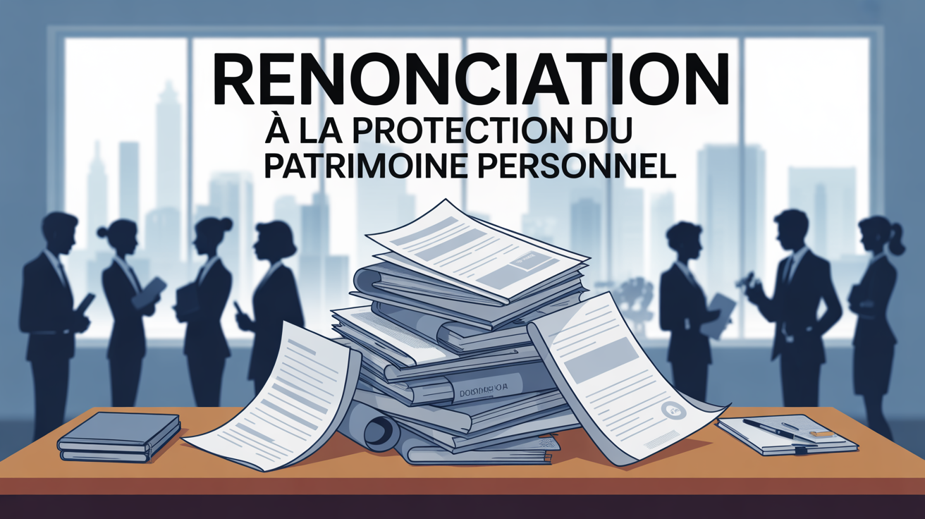 Documents officiels renonciation protection patrimoine personnel sur bureau