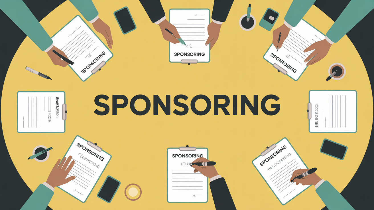 Table ronde avec dossier sponsoring, signature contrat