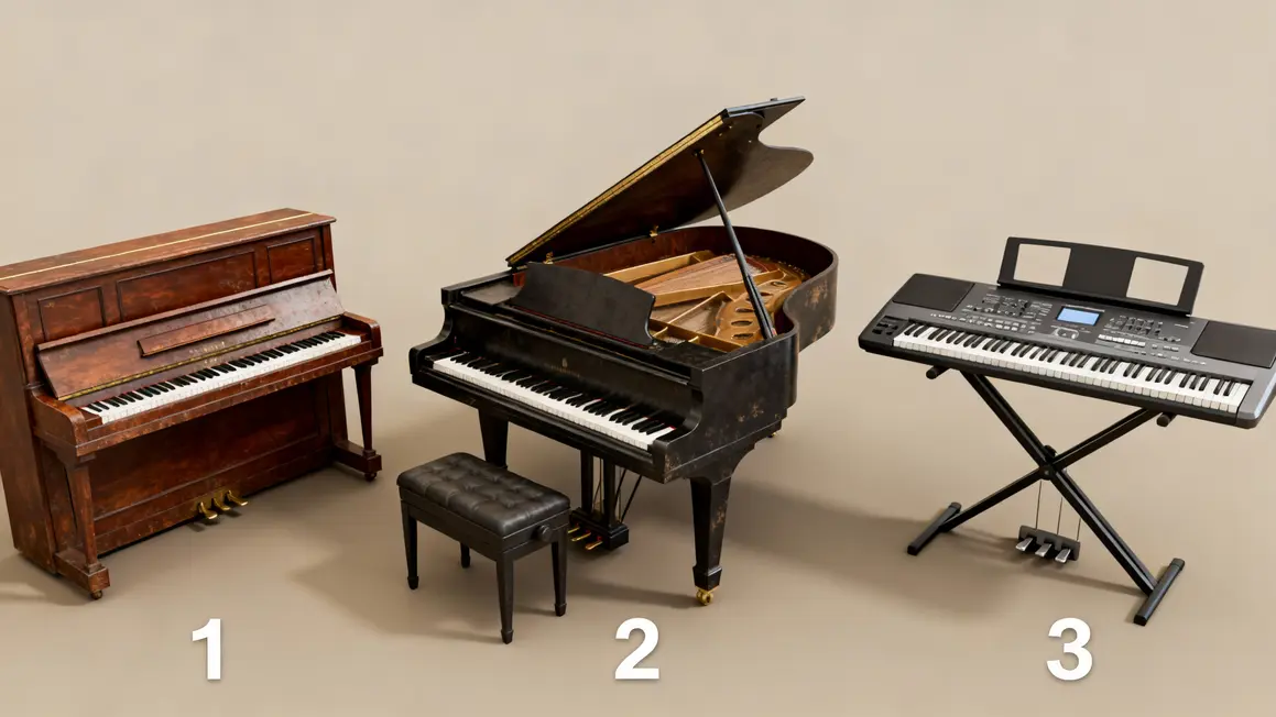Types de pianos droit queue numerique differences