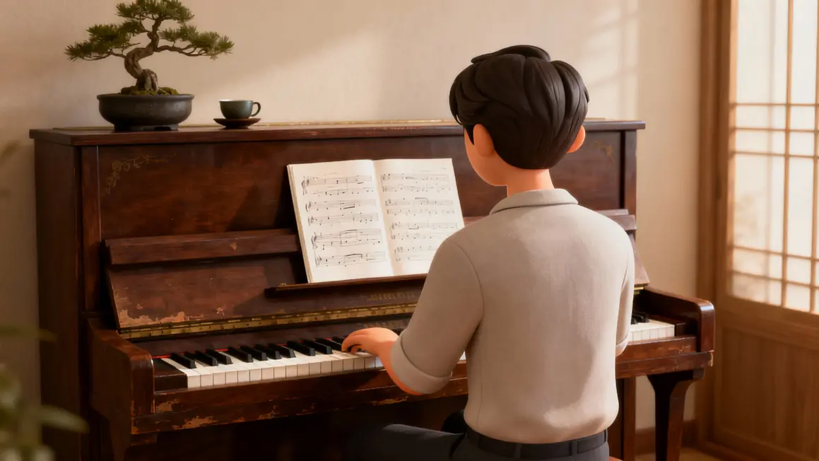 Personnage piano calme partitions simplifiées bienfaits