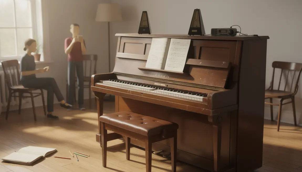 piano droit partitions metronome enregistreur memoire