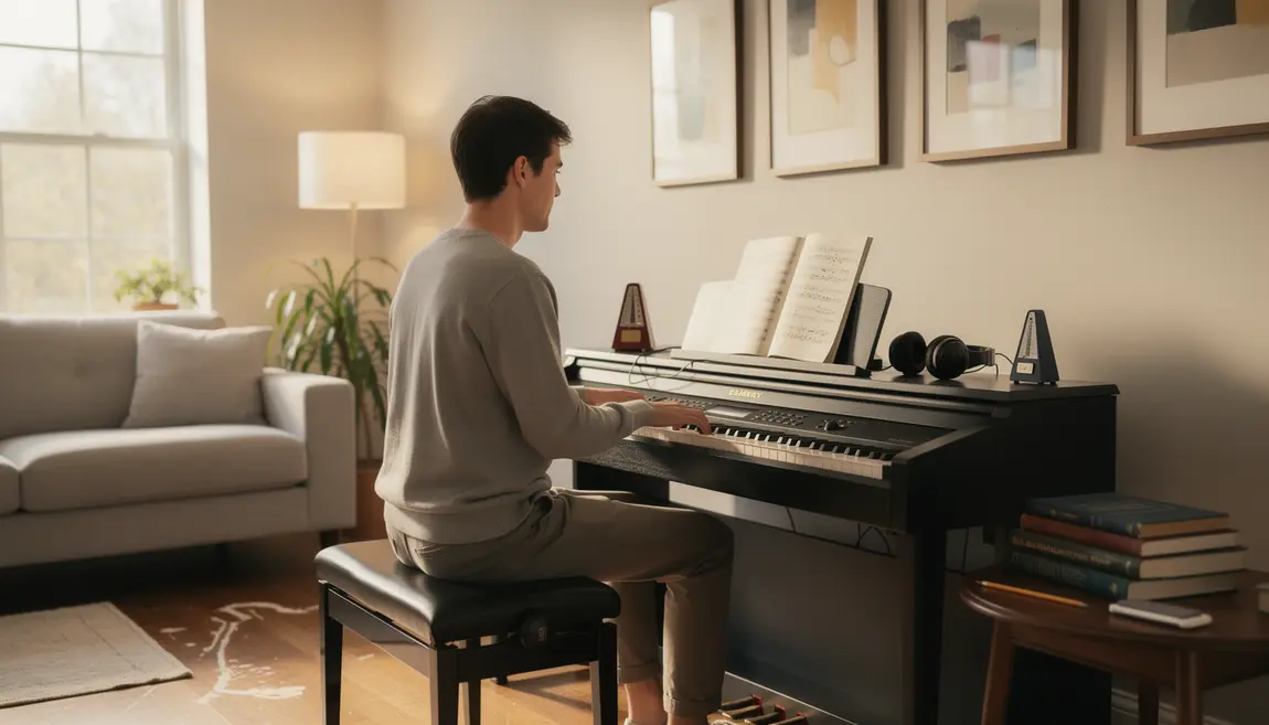 personne joue piano numerique methode Bernachon