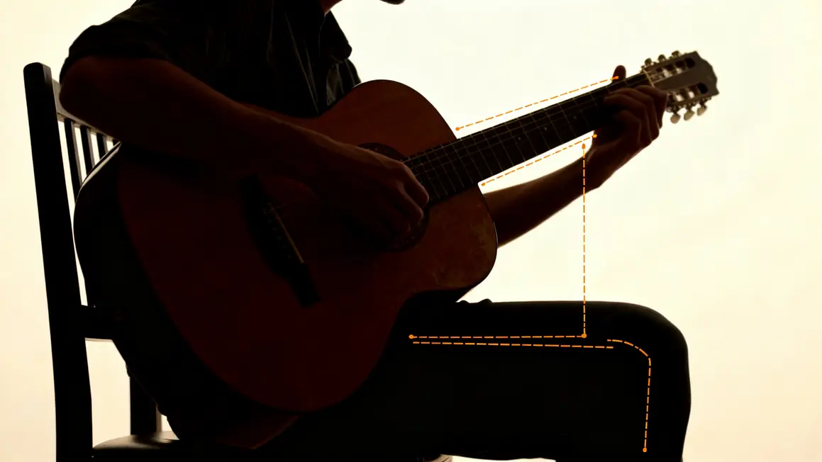 personne debutante posture ideale avec guitare