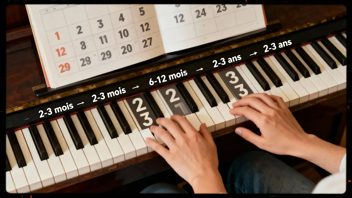 progression piano adulte en mois et ans