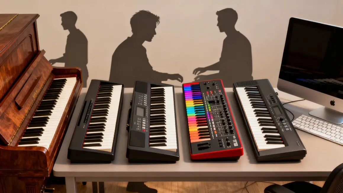 Alignement de claviers pour debutant piano