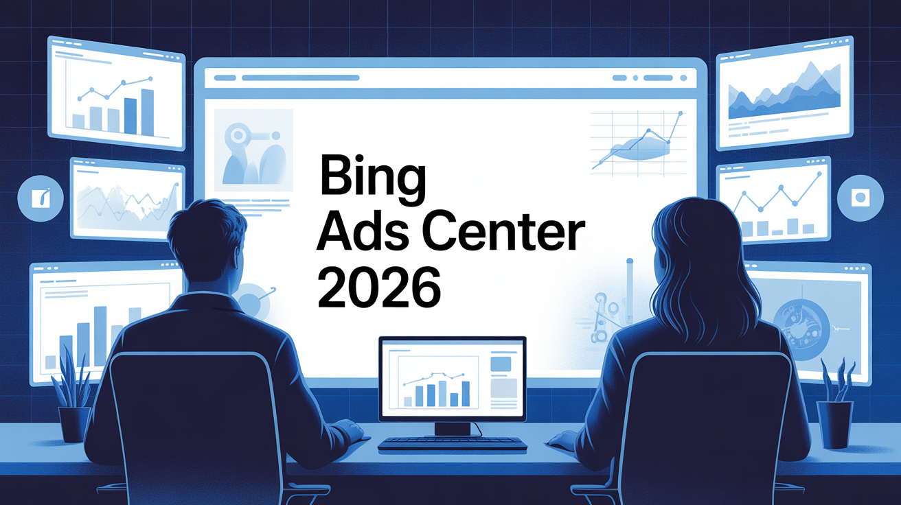 Tableau de bord bing ads center silhouettes graphiques