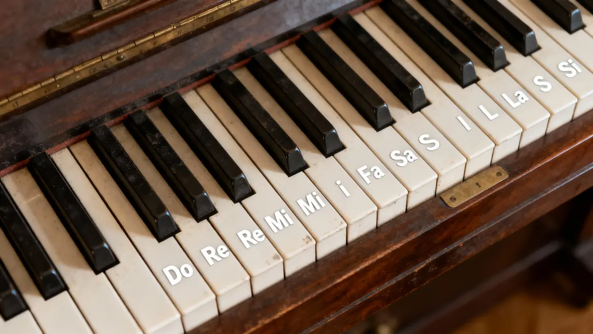Clavier de piano avec notes débutant affichées
