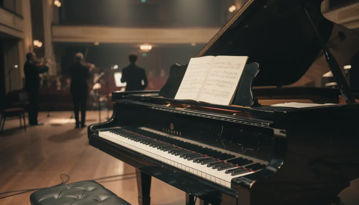 Vue d'ensemble piano moderne et public 20eme siecle