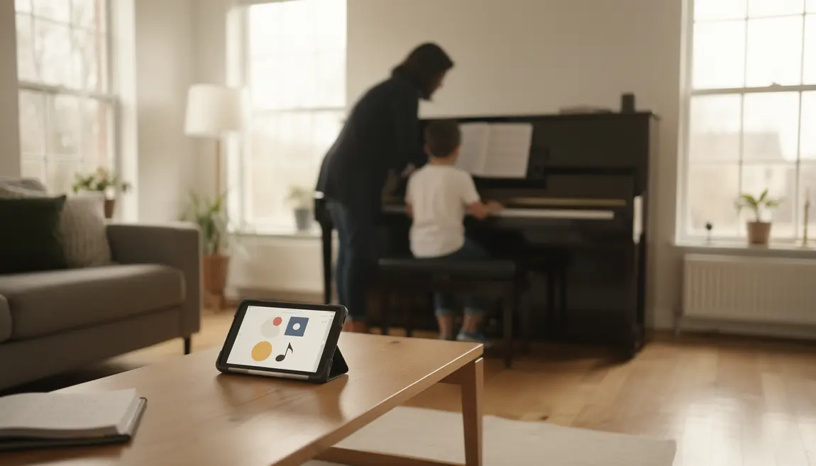 salon lumineux piano moderne apprentissage musique
