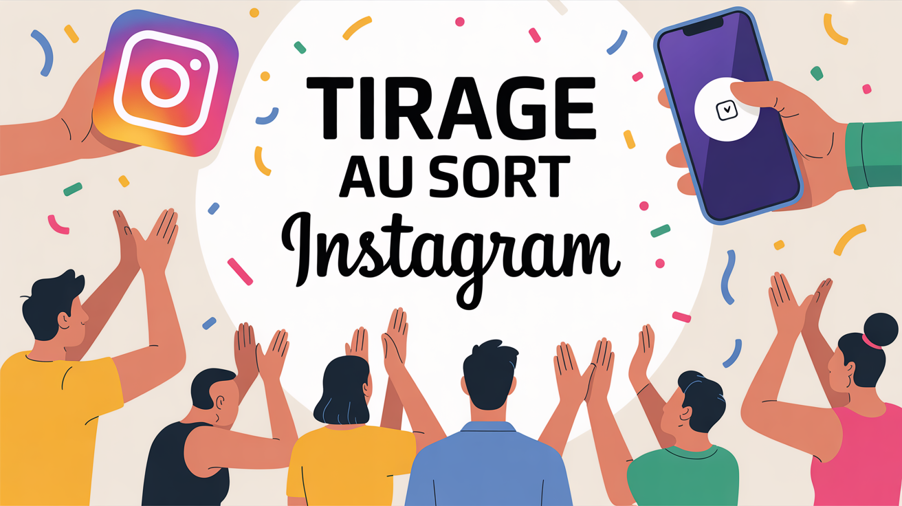 Illustration tirage au sort Instagram ambiance concours digital