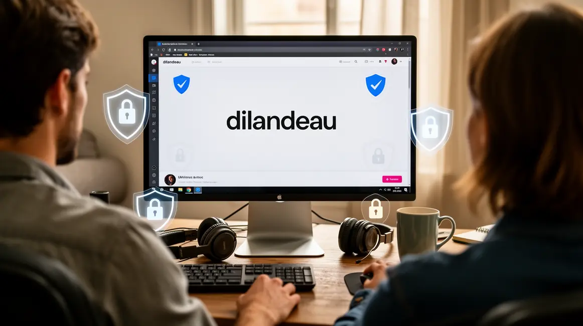 Ecran ordinateur musique Dilandau avec symboles securite