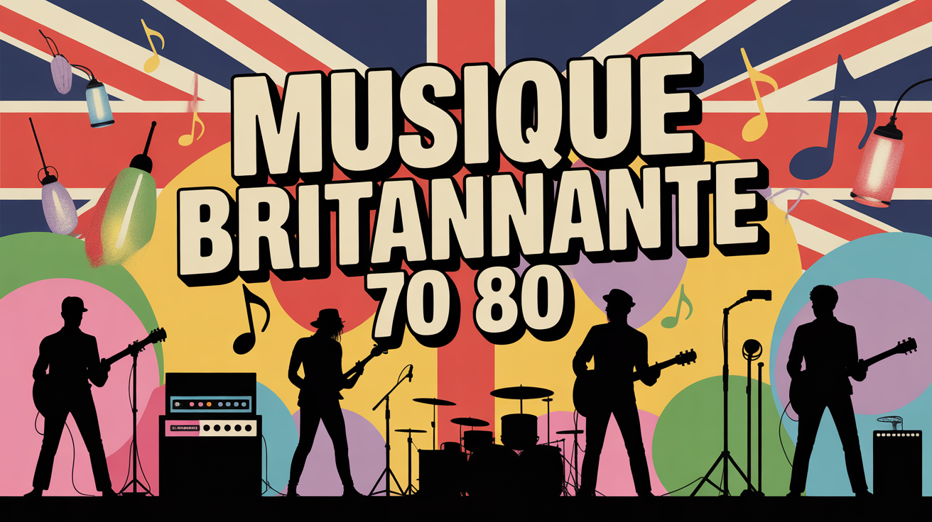 Affiche rétro groupe des années 70 80 anglais sur scène