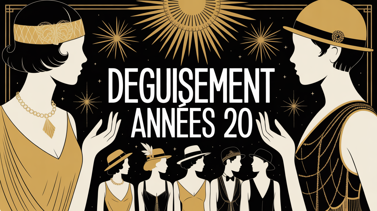 illustration deguisement anne 20 style art deco silhouettes costumes
