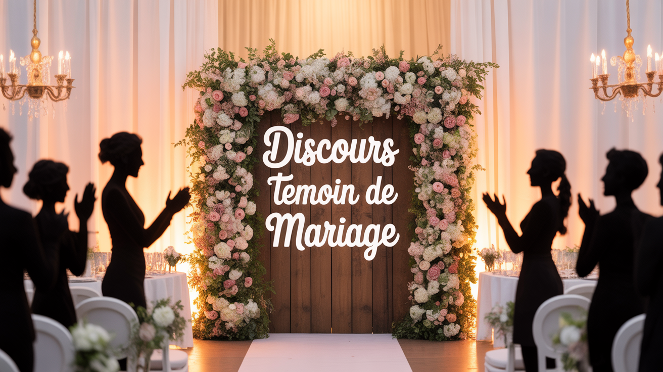 Pupitre fleuri discours témoin mariage, réception élégante