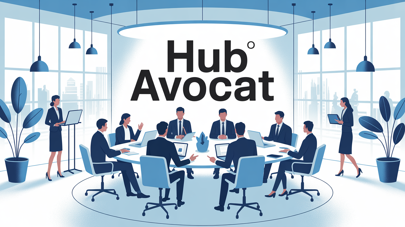 espace moderne hub avocat table ronde professionnels