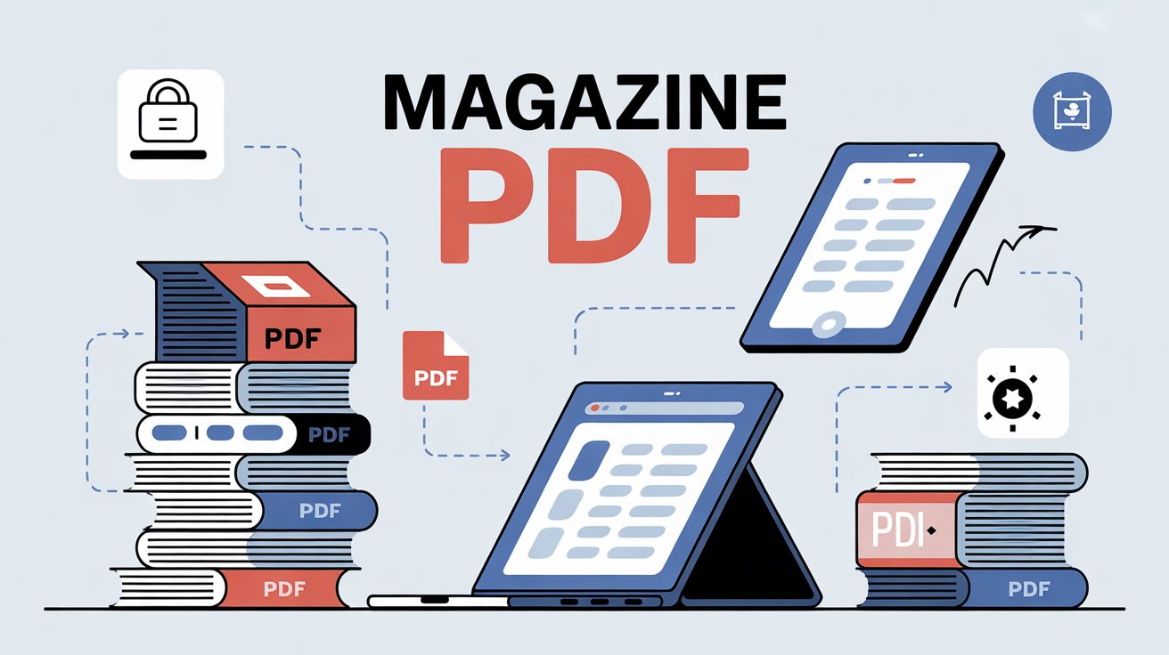 Magazine telecharger sur ordinateur et tablette illustration