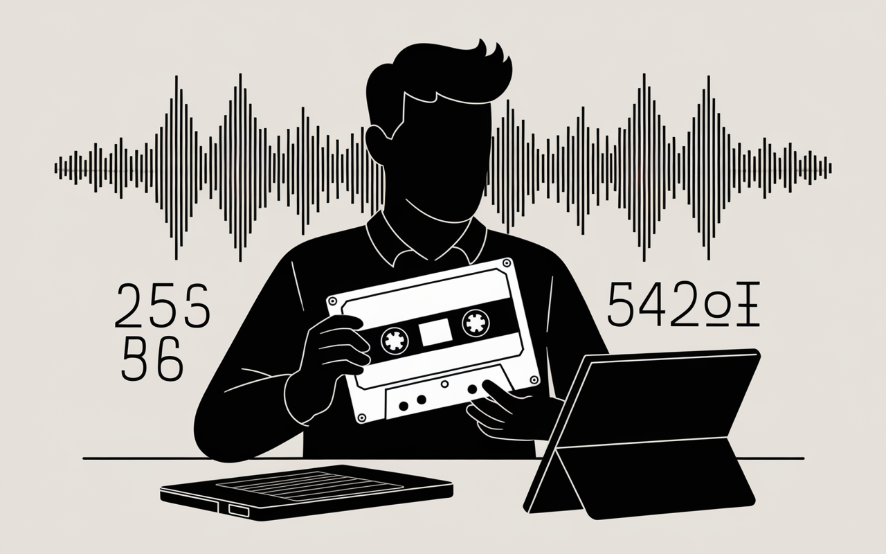 cassette audio stylisee mixtape tape et silhouette