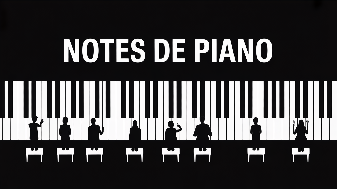 vue stylisée clavier note piano