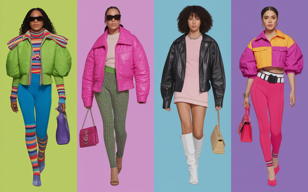 tenue soirée année 80 look fluo et accessoires