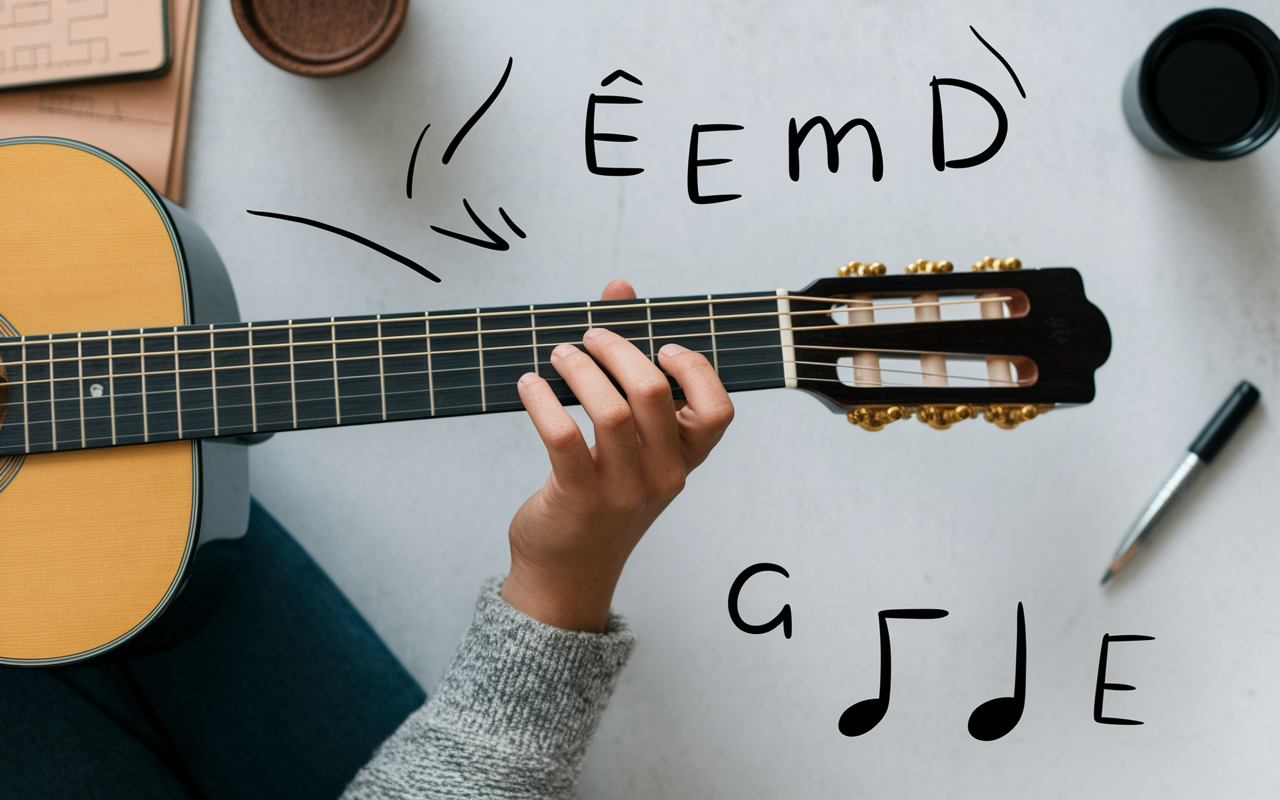 tablature guitare Intentions accords avec capo deuxième case