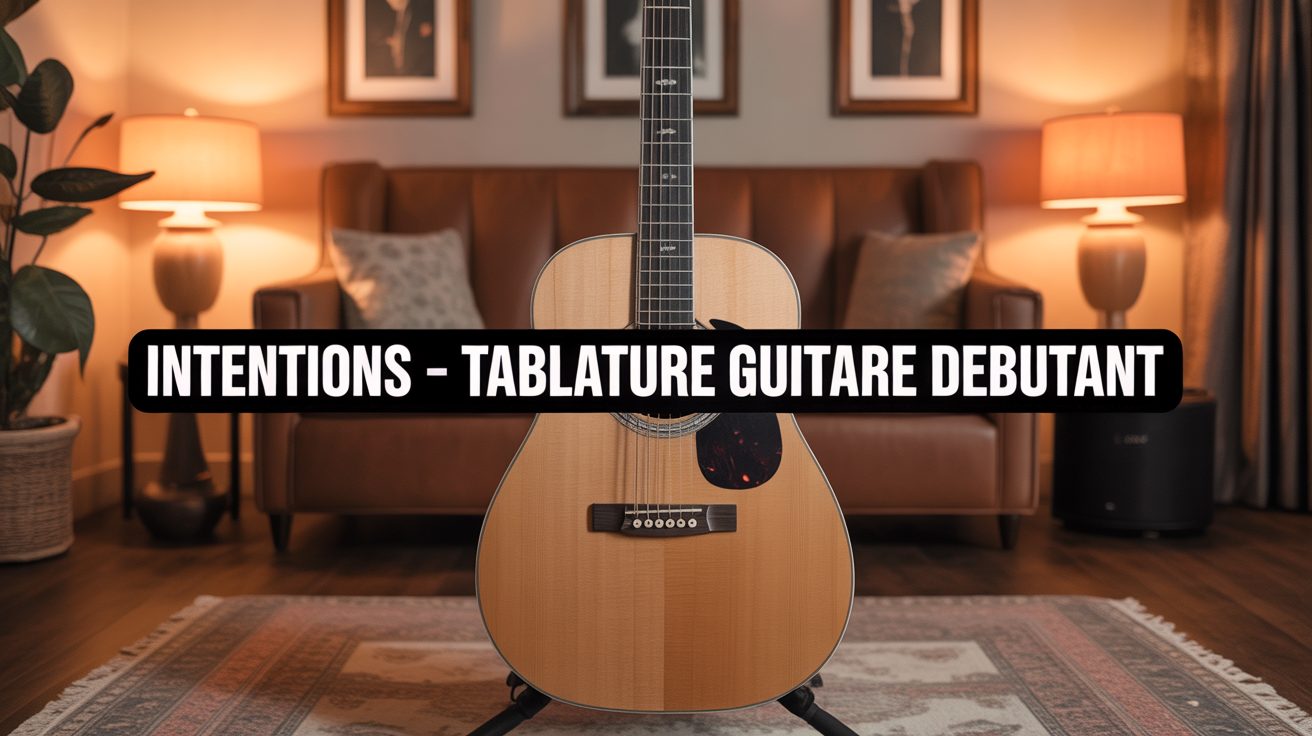 tablature guitare Intentions avec guitare acoustique et capo