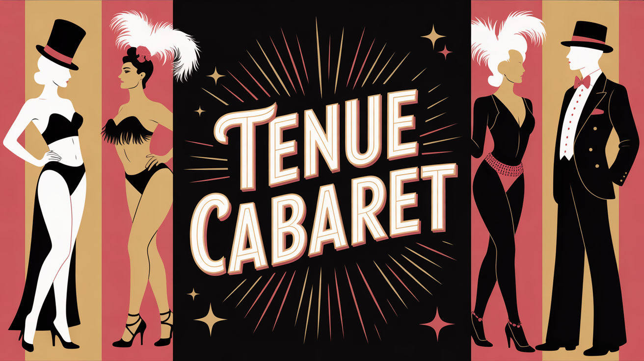 Affiche tenue cabaret silhouettes costumes glamour