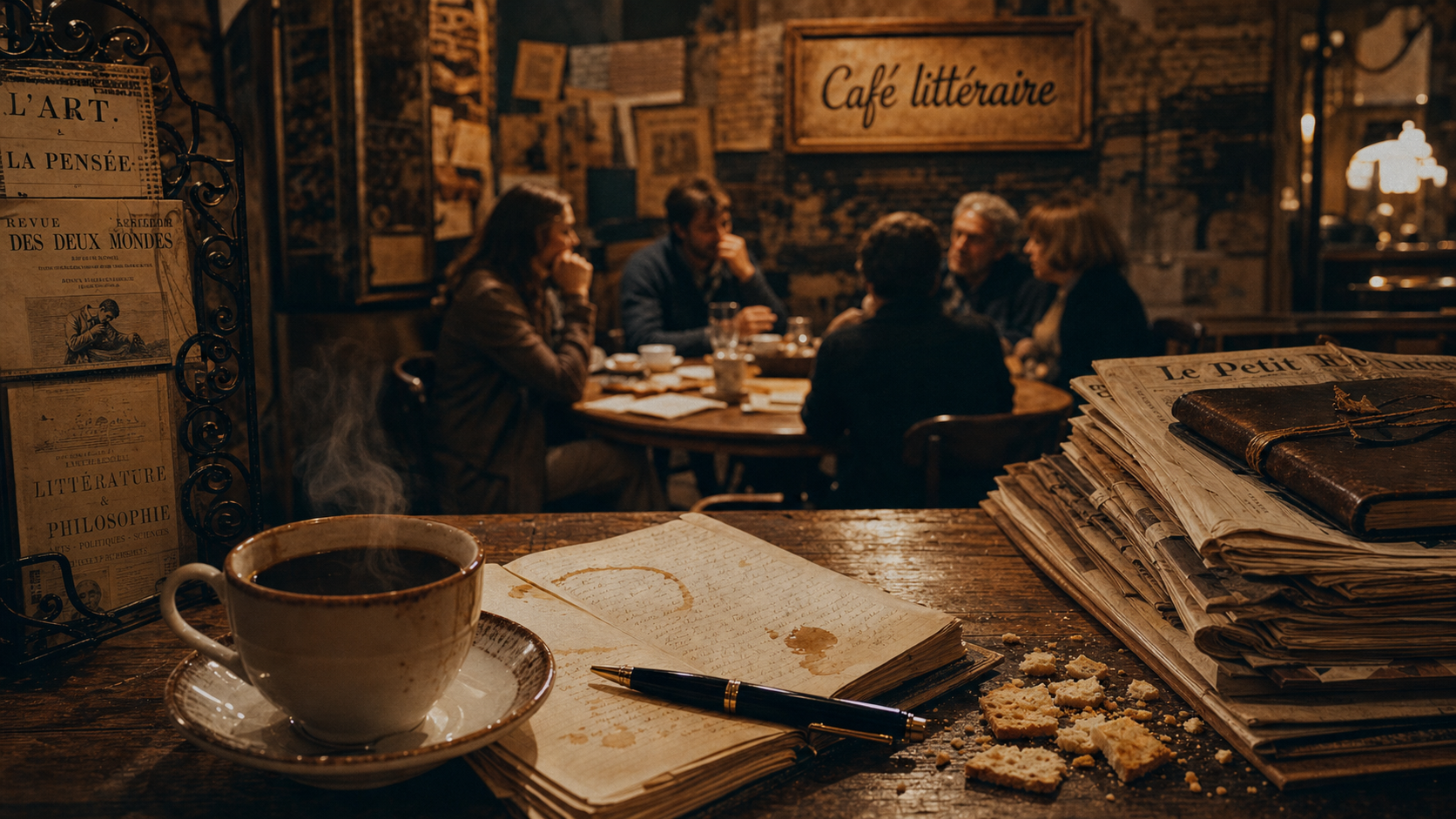 Cafes litteraires : tasse de café et échanges littéraires