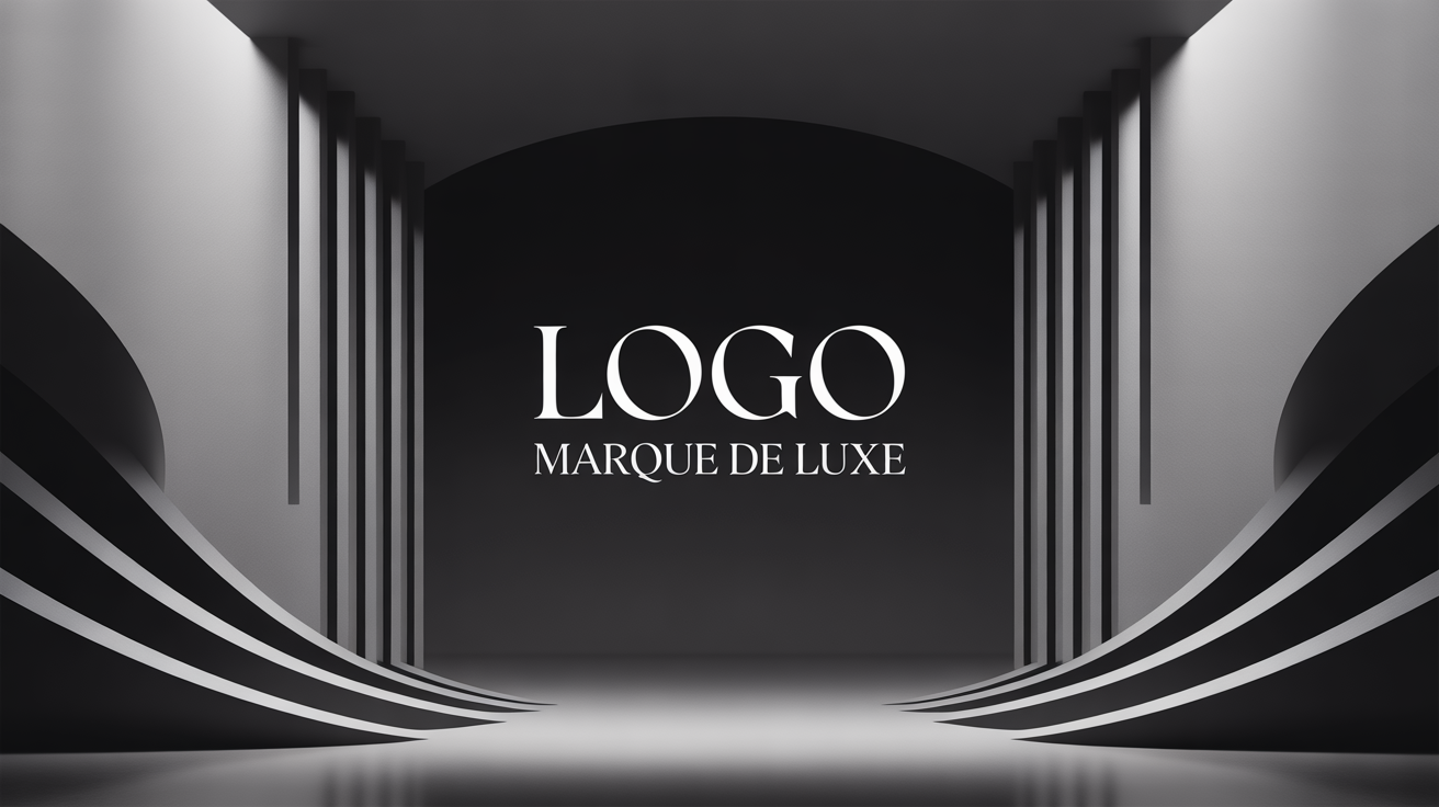Logo marque de luxe fond minimaliste sombre