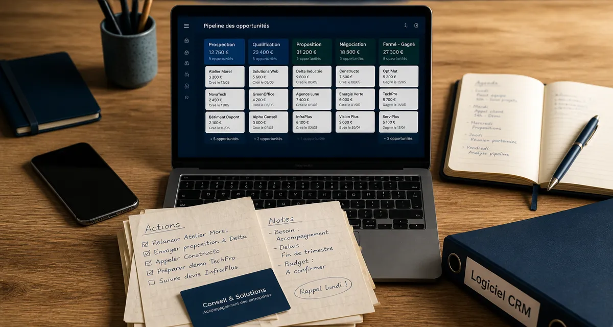 Meilleur logiciel CRM : pipeline des ventes sur ordinateur