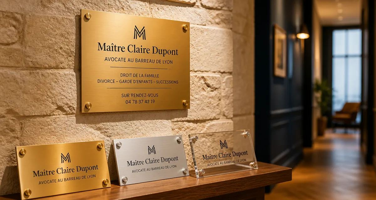 Plaque profession libérale sur mur, matériaux durables et conforme