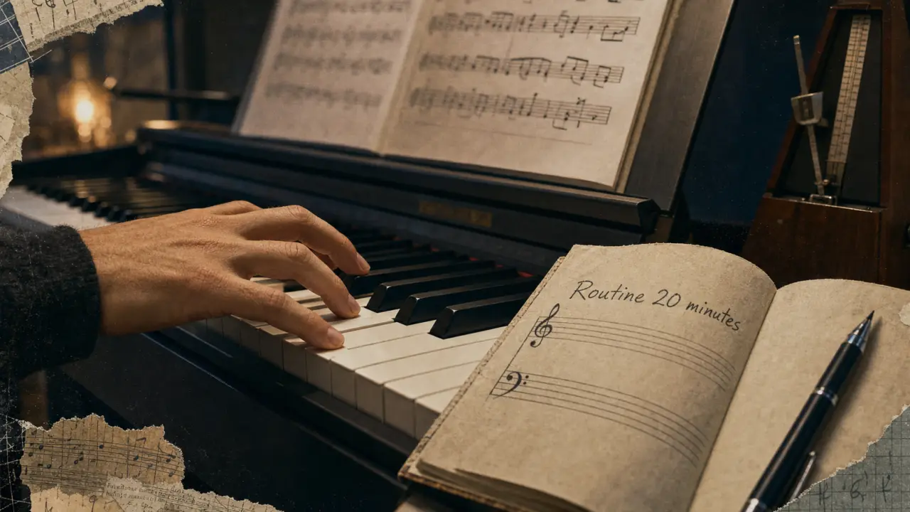 Apprendre à jouer au piano : routine 20 minutes, touches et carnet