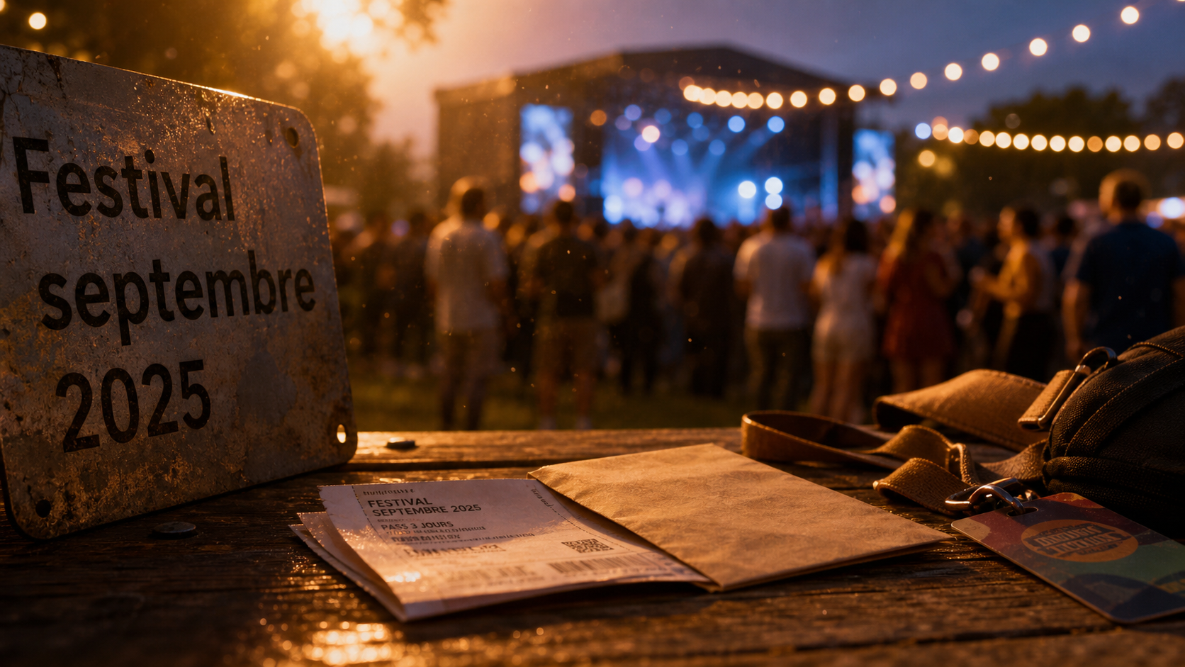 Festival septembre 2025 : billet plié et pass à encoches en festival