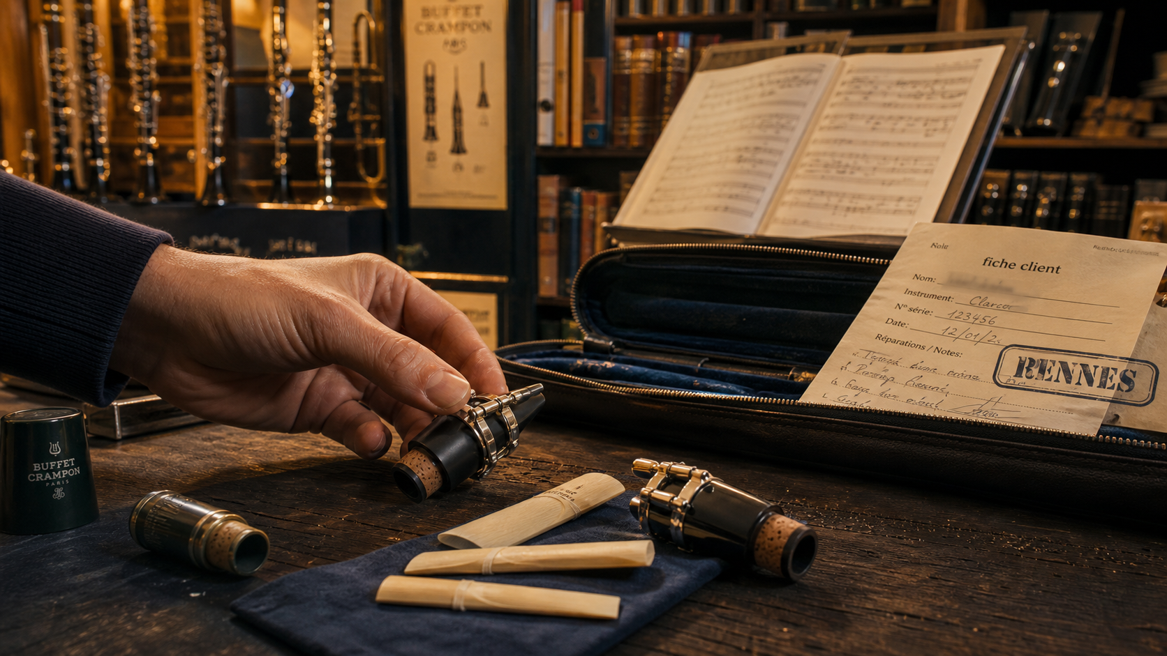 Magasin de musique à Rennes : embouchure et anches à essayer, louer ou réparer