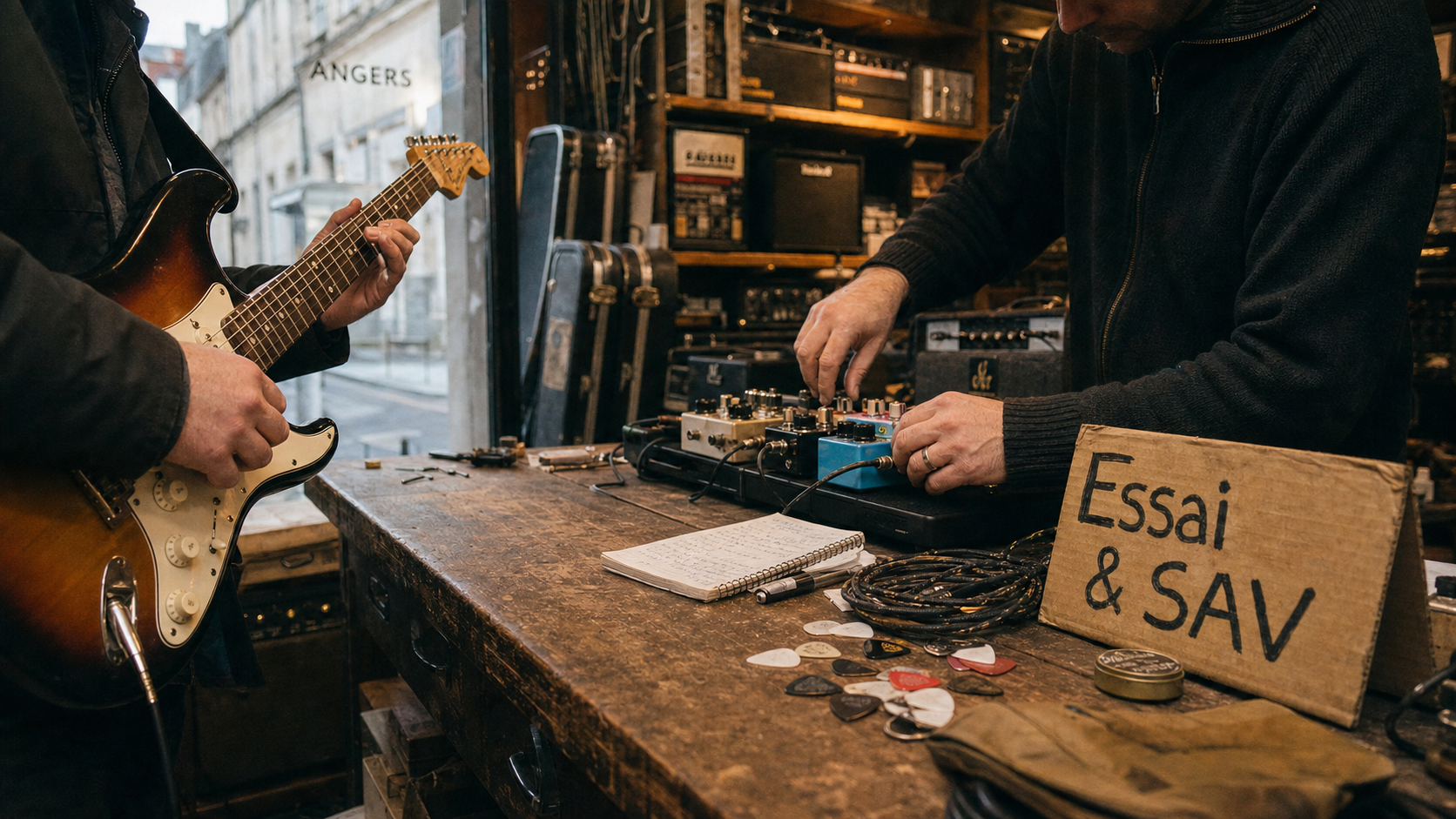 Magasin de musique à Angers : essai guitare et SAV en boutique